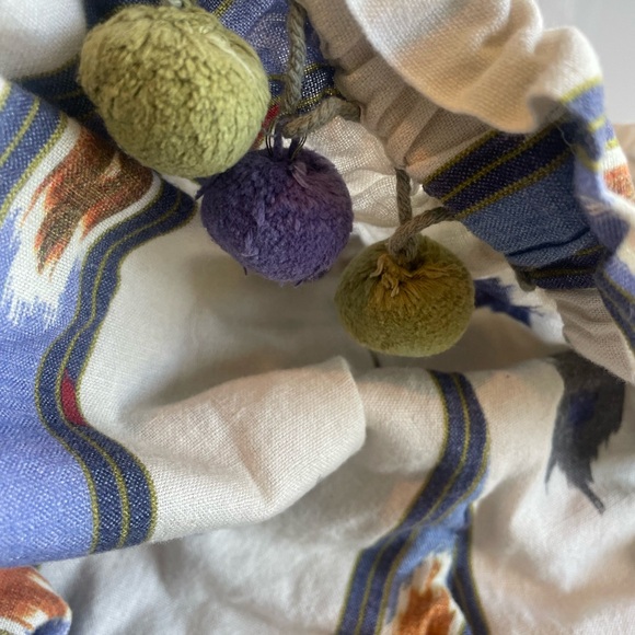 Ollari Anthropologie Wide Leg Pants with Pom Trim – Size Small - Picture 11 of 11